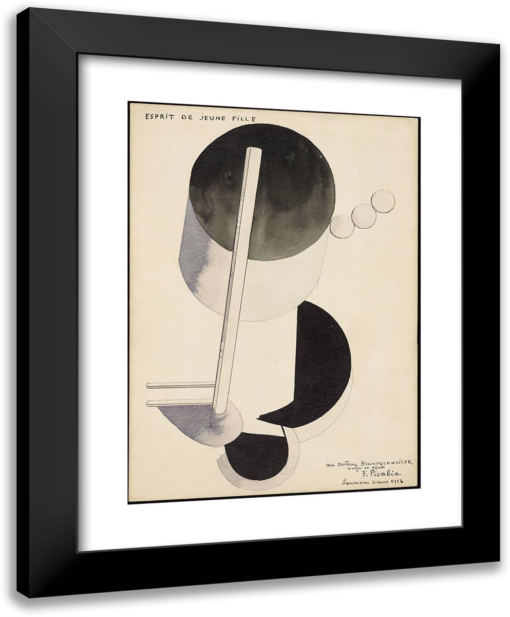 Spirit of a Young Girl 19x24 Black Modern Wood Framed Art Print Poster by Picabia, Francis
