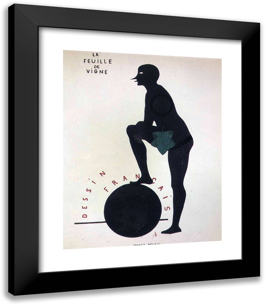 The Fig Leaf 20x23 Black Modern Wood Framed Art Print Poster by Picabia, Francis