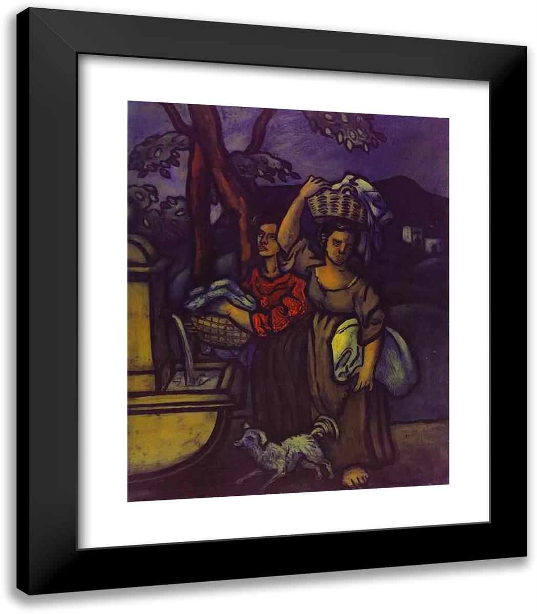 The Laundresses 20x23 Black Modern Wood Framed Art Print Poster by Picabia, Francis