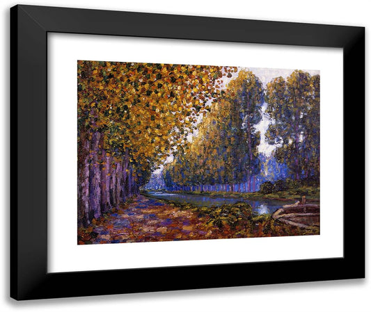 The Moret Canal, Autumn Effect 24x20 Black Modern Wood Framed Art Print Poster by Picabia, Francis
