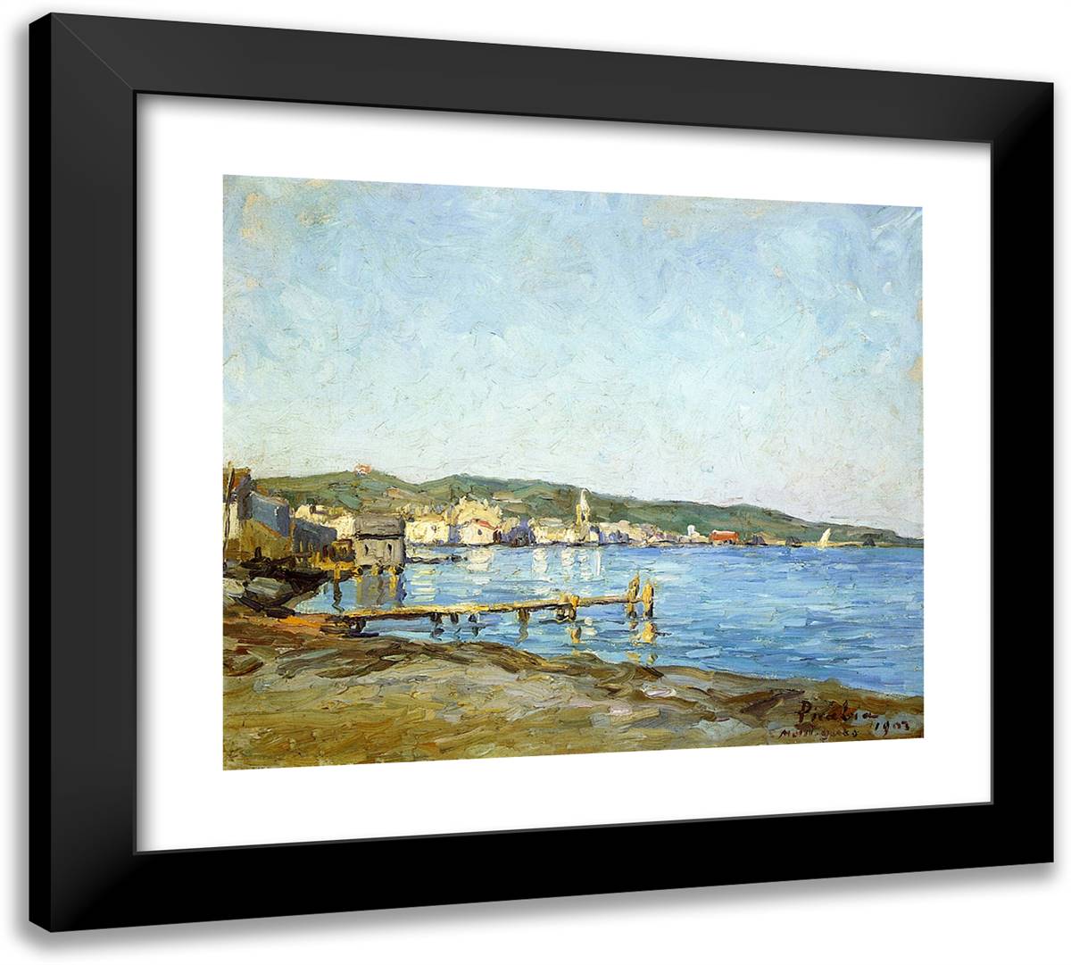 The Port at Martigues 22x20 Black Modern Wood Framed Art Print Poster by Picabia, Francis
