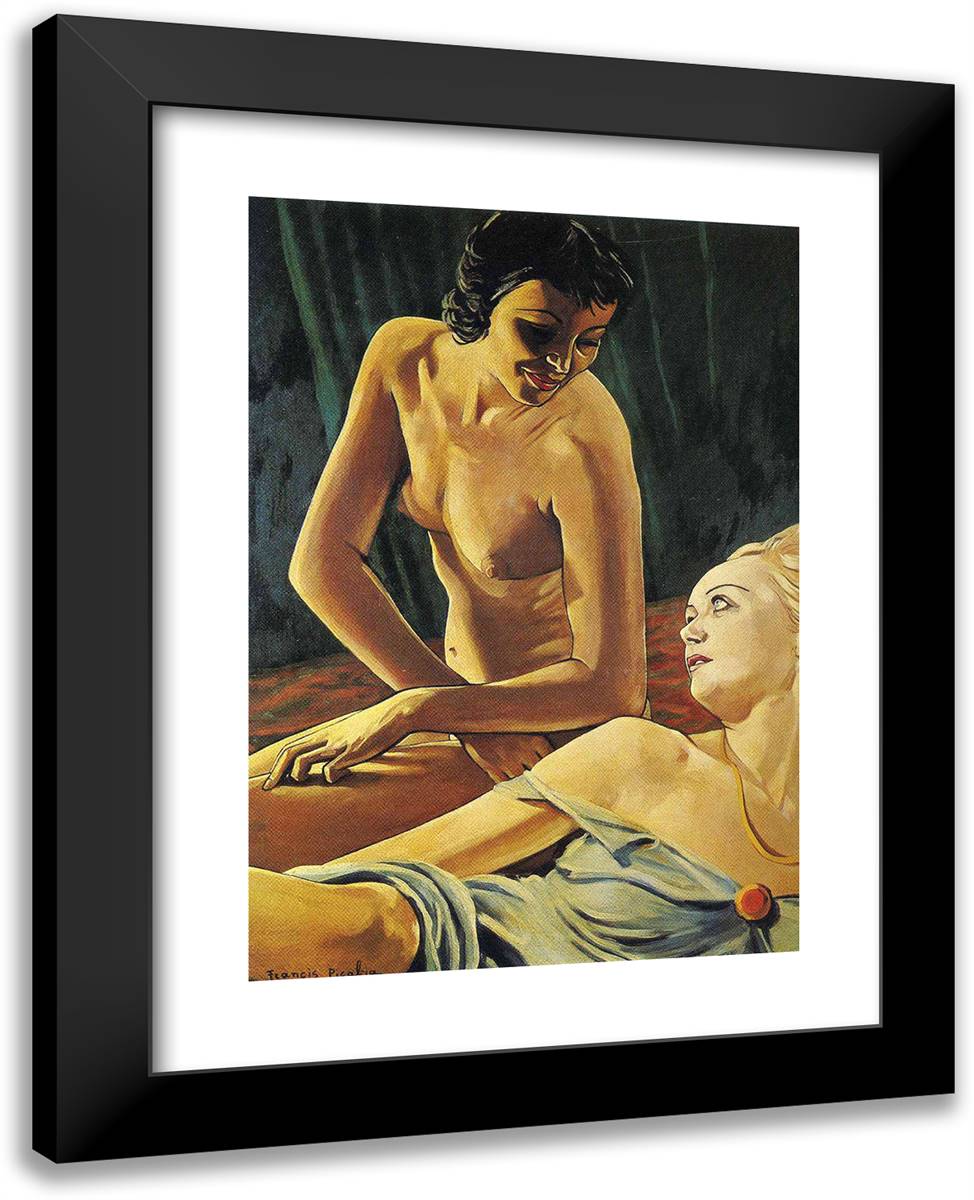 The Brunette And Blonde 19x24 Black Modern Wood Framed Art Print Poster by Picabia, Francis