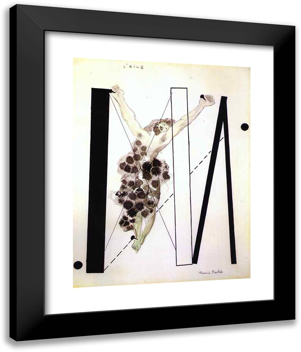 The Wing 20x24 Black Modern Wood Framed Art Print Poster by Picabia, Francis