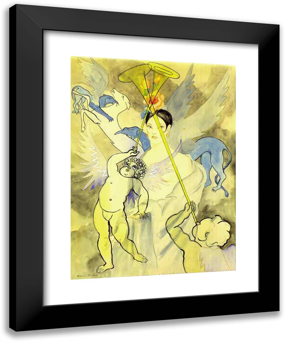 The Woman Of Love 20x24 Black Modern Wood Framed Art Print Poster by Picabia, Francis