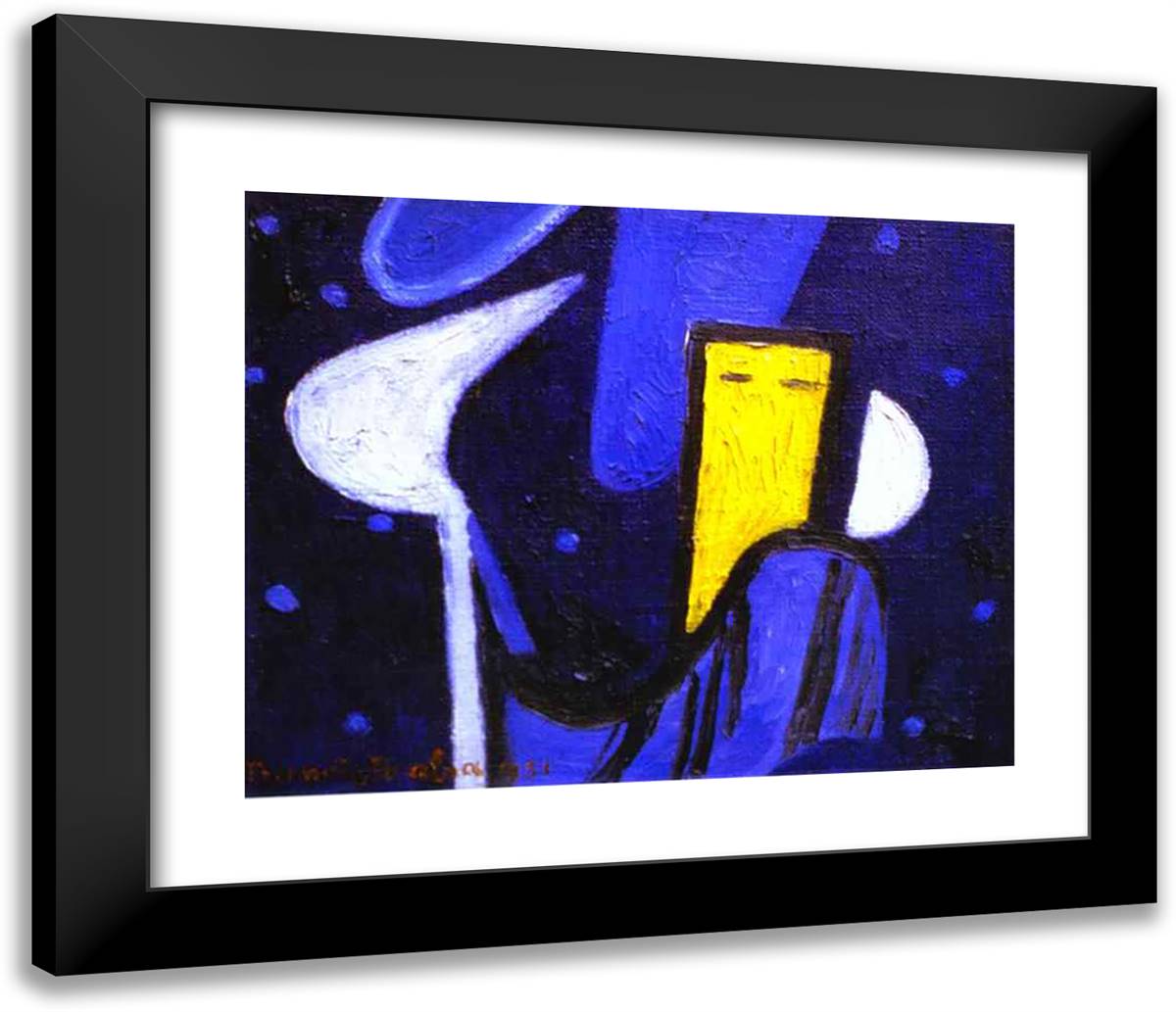Thursday Jeudi  23x20 Black Modern Wood Framed Art Print Poster by Picabia, Francis