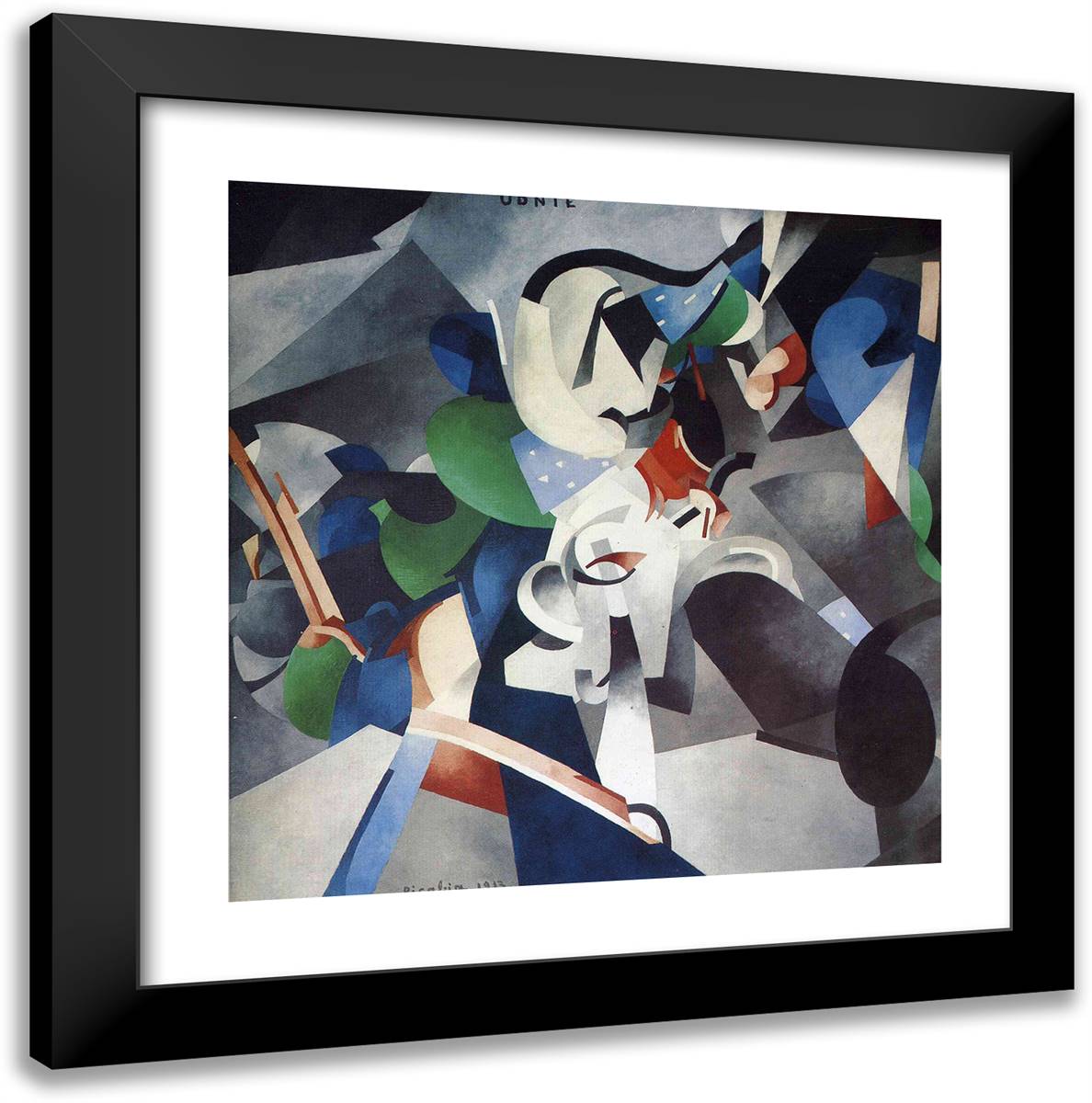 Udnie, Young American Girl 20x20 Black Modern Wood Framed Art Print Poster by Picabia, Francis