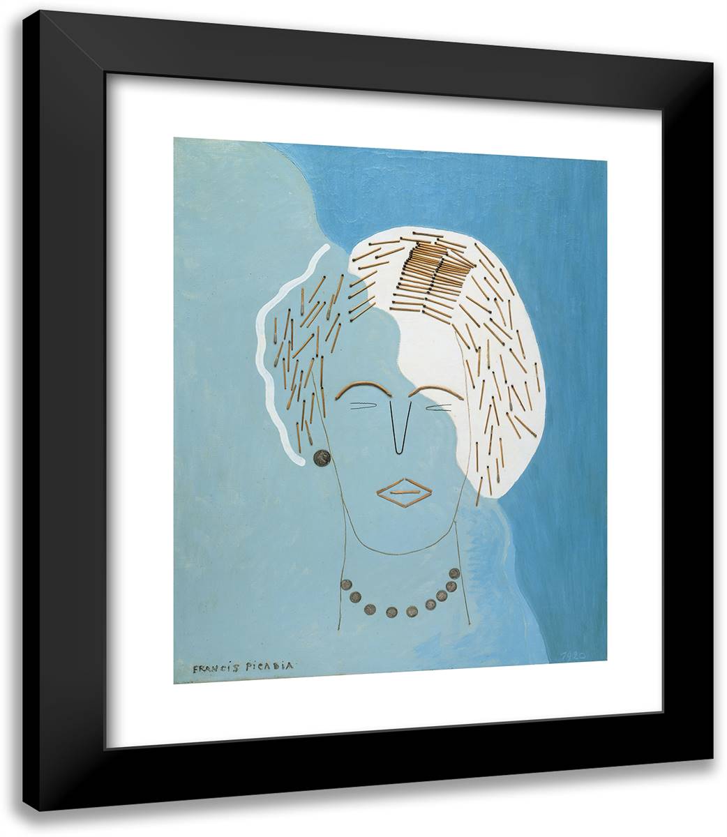 Untitled (Match-Woman I) 20x23 Black Modern Wood Framed Art Print Poster by Picabia, Francis