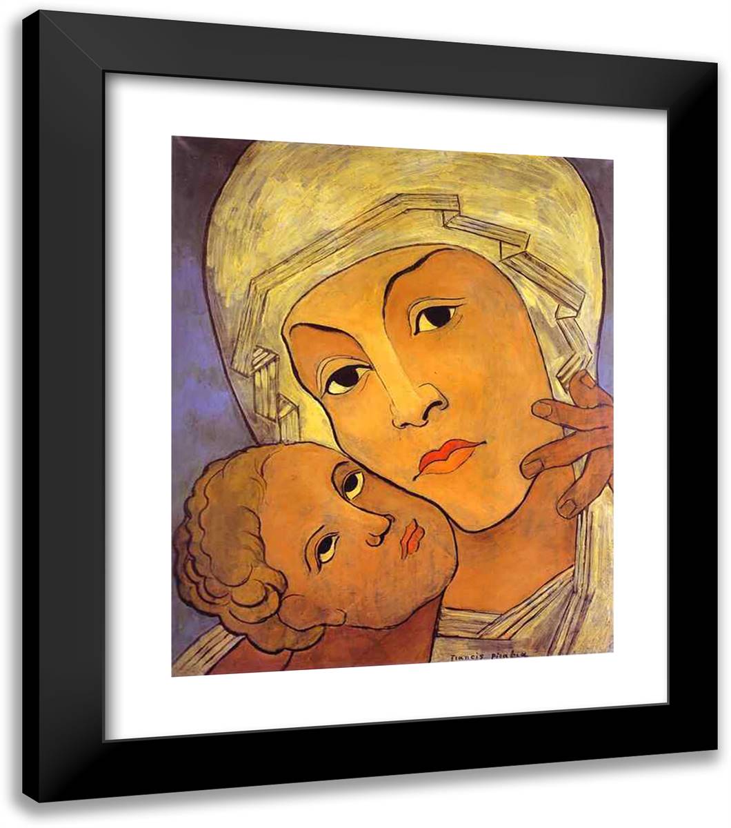 Virgin with Infant 20x23 Black Modern Wood Framed Art Print Poster by Picabia, Francis