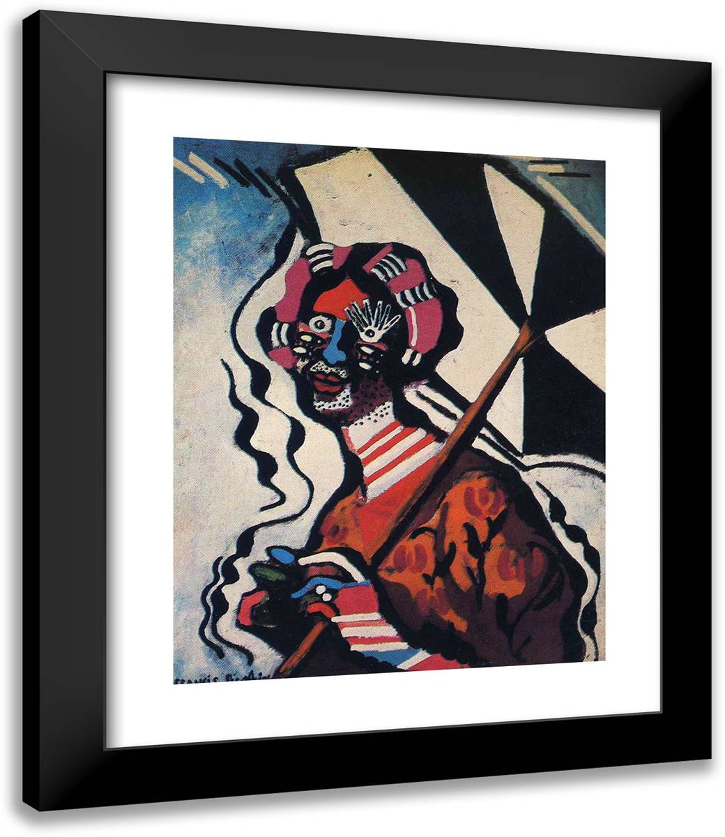Young Woman with an Umbrella 20x24 Black Modern Wood Framed Art Print Poster by Picabia, Francis