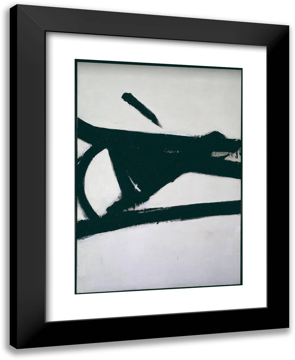 Accent Grave 19x24 Black Modern Wood Framed Art Print Poster by Kline, Franz