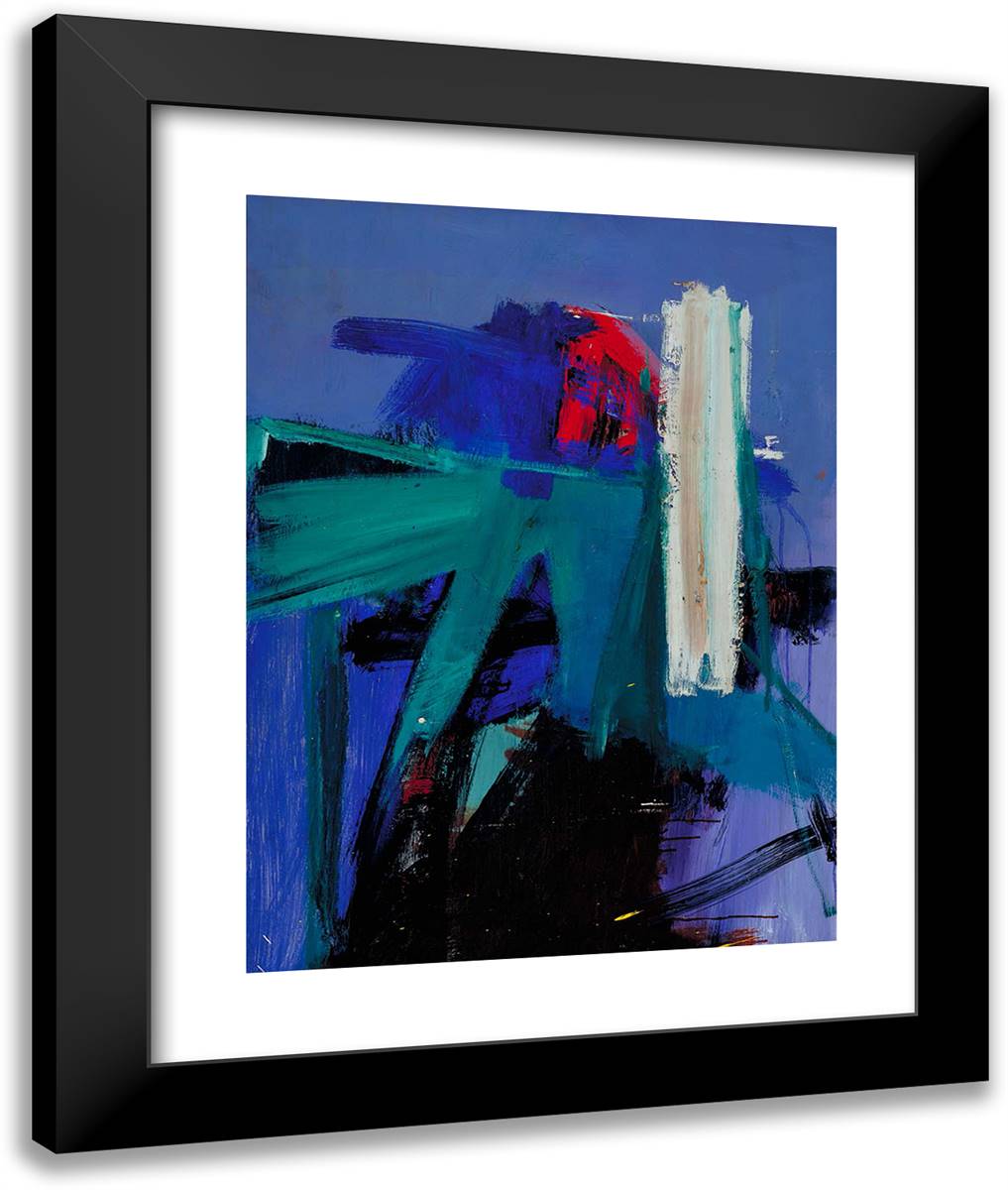 Blueberry Eyes 20x24 Black Modern Wood Framed Art Print Poster by Kline, Franz