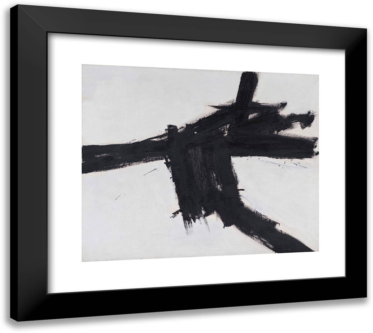 Buttress 22x20 Black Modern Wood Framed Art Print Poster by Kline, Franz