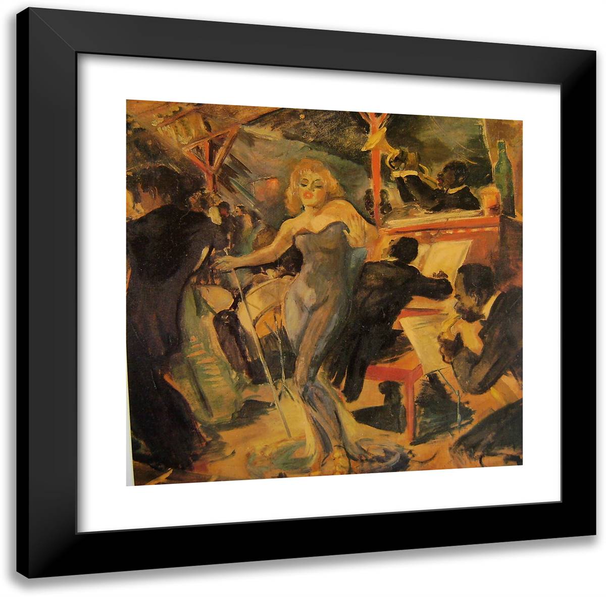 Hot Jazz 20x20 Black Modern Wood Framed Art Print Poster by Kline, Franz