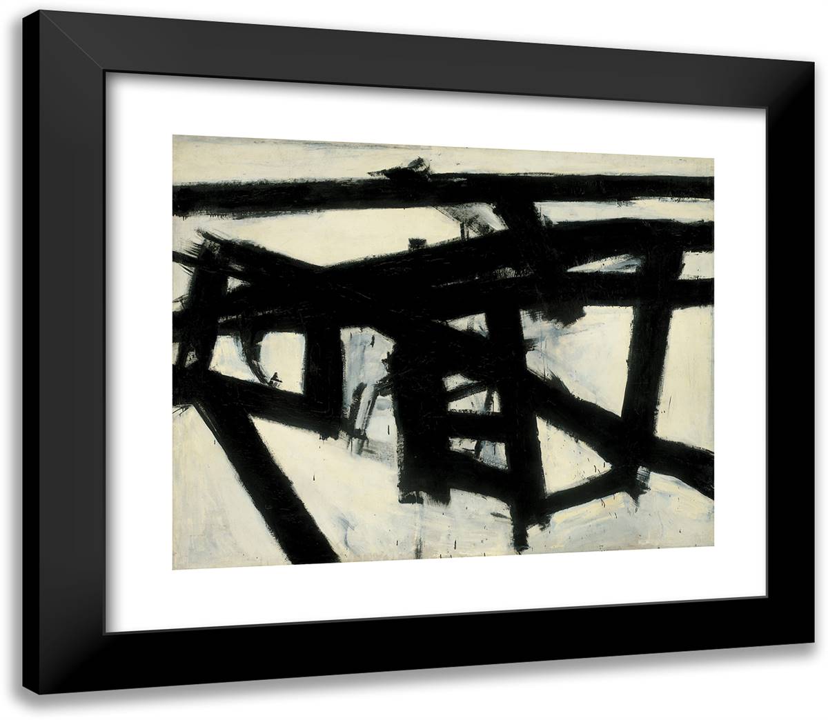 Mahoning 23x20 Black Modern Wood Framed Art Print Poster by Kline, Franz