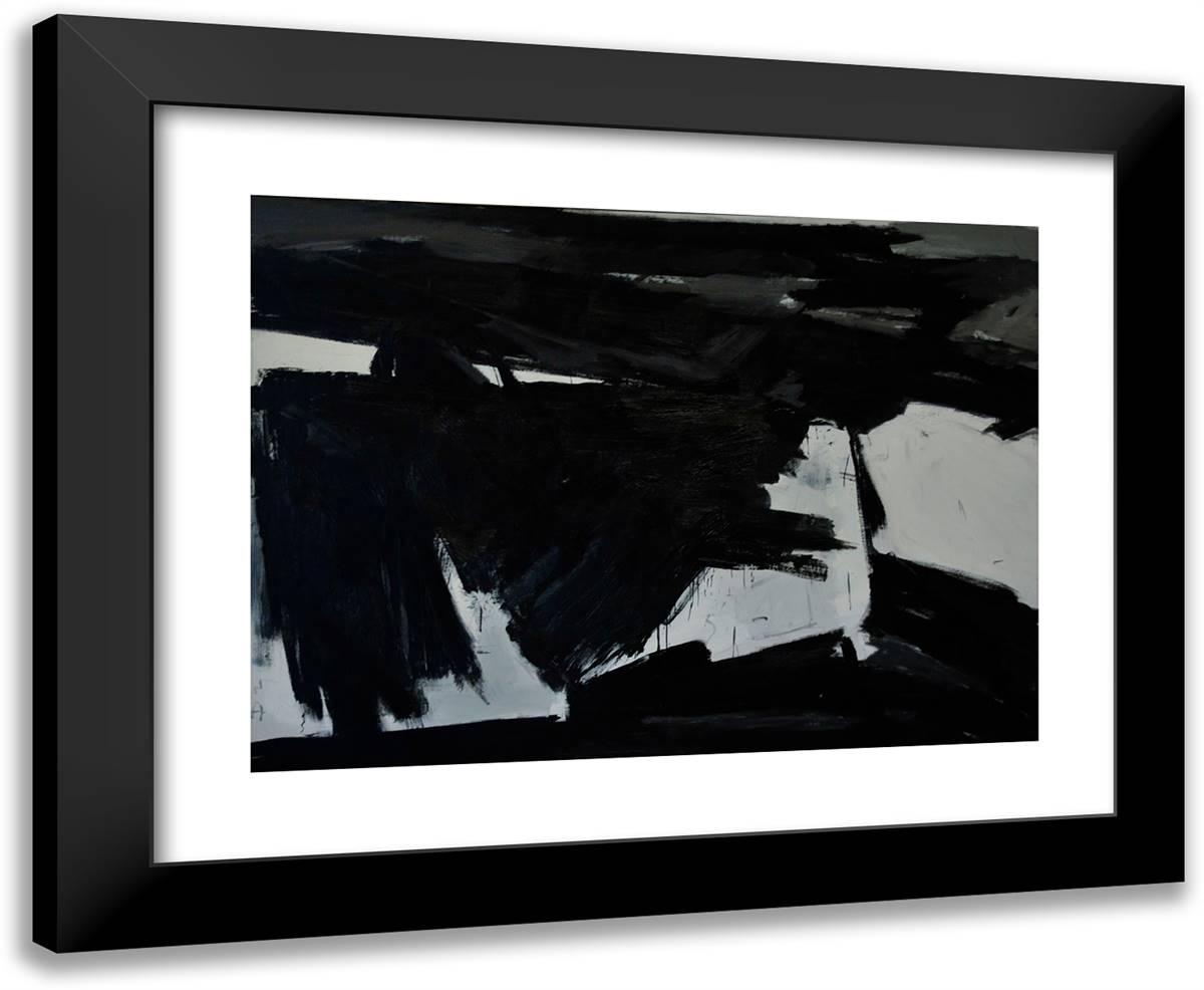 Picture 046 24x20 Black Modern Wood Framed Art Print Poster by Kline, Franz