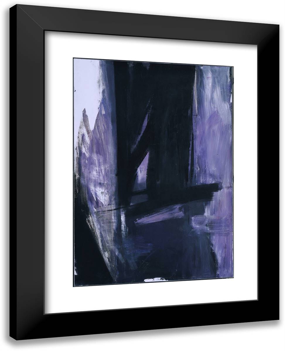 Torches Mauve  19x24 Black Modern Wood Framed Art Print Poster by Kline, Franz