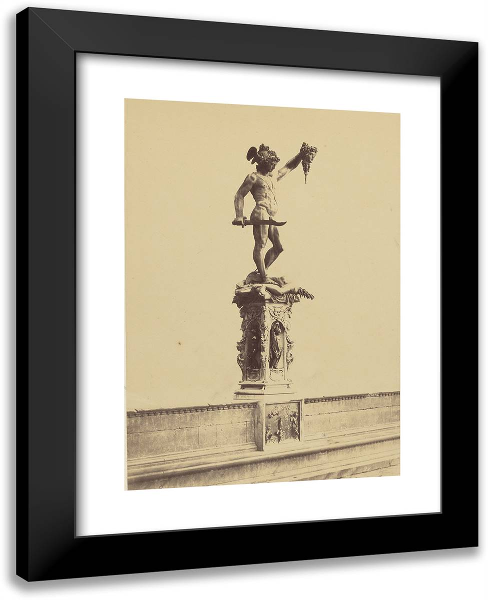 Perseus by Benvenuto Cellini 19x24 Black Modern Wood Framed Art Print Poster by Alinari, Fratelli
