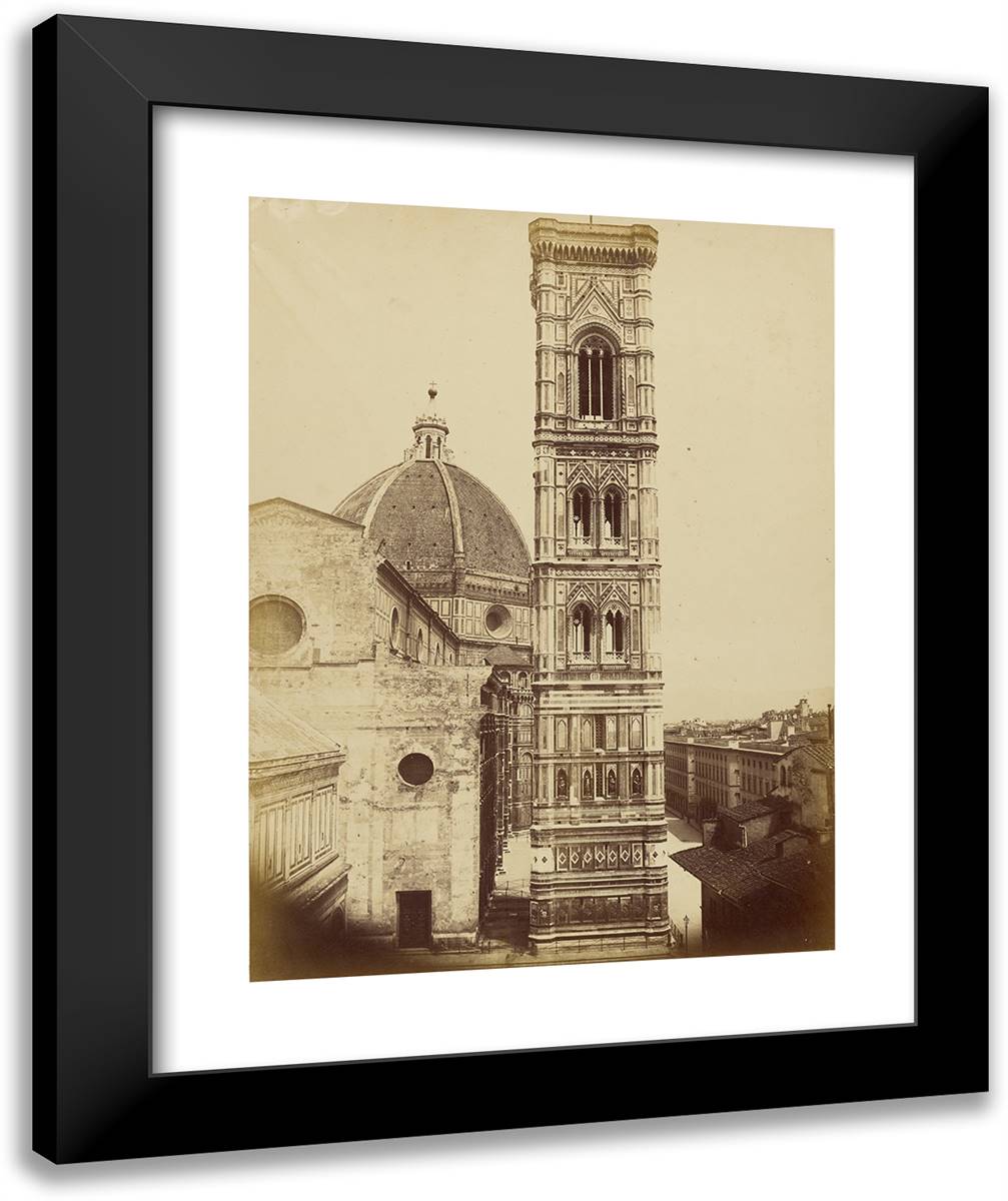 The Campanile, Florence (Bell Tower) 20x24 Black Modern Wood Framed Art Print Poster by Alinari, Fratelli
