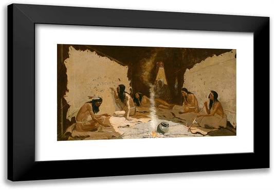 Historians of the Tribe 24x17 Black Modern Wood Framed Art Print Poster by Remington, Frederic