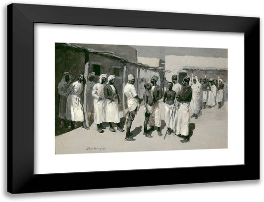 Slave Market 24x18 Black Modern Wood Framed Art Print Poster by Remington, Frederic