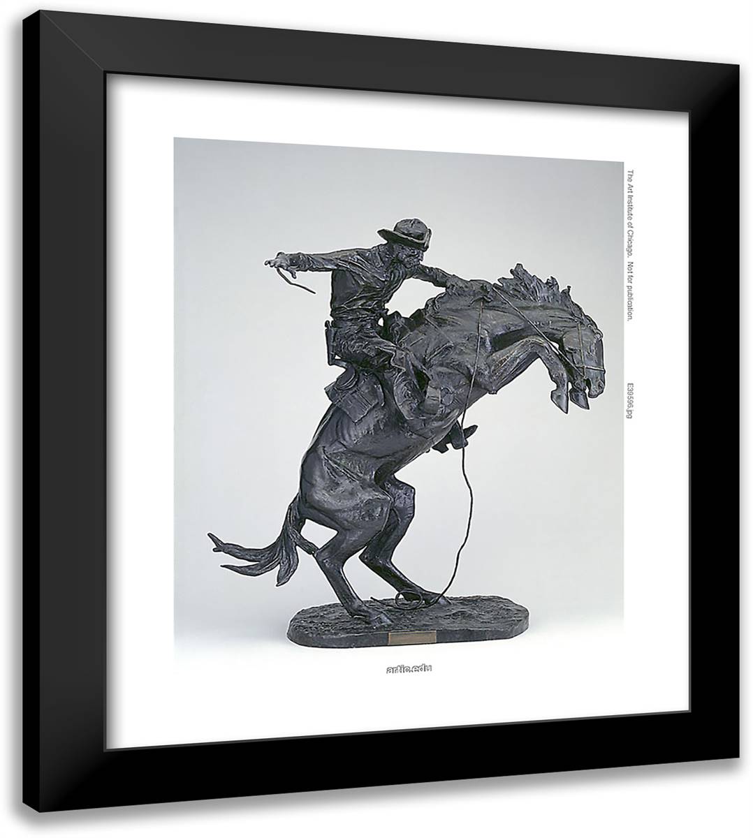 The Bronco Buster_1 20x22 Black Modern Wood Framed Art Print Poster by Remington, Frederic