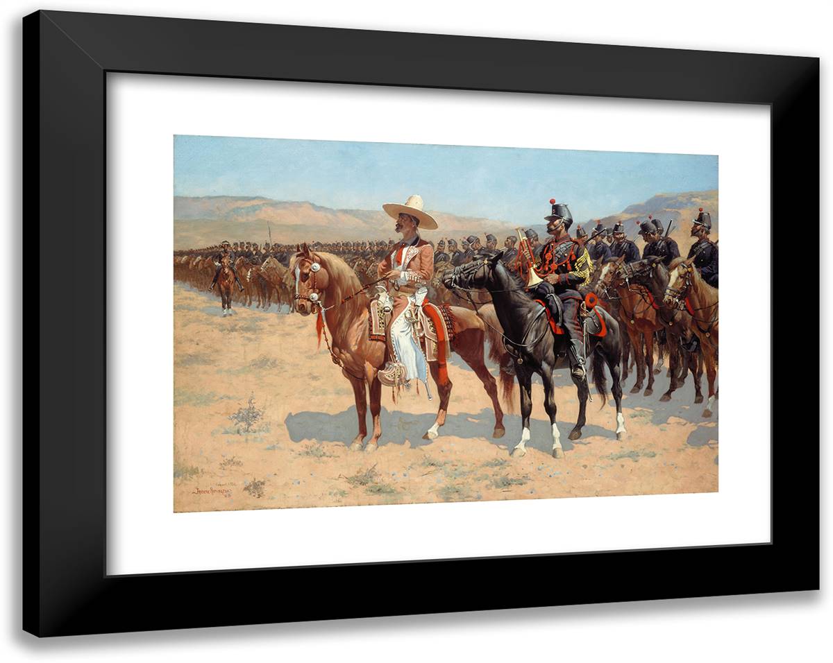 The Mexican Major 24x19 Black Modern Wood Framed Art Print Poster by Remington, Frederic