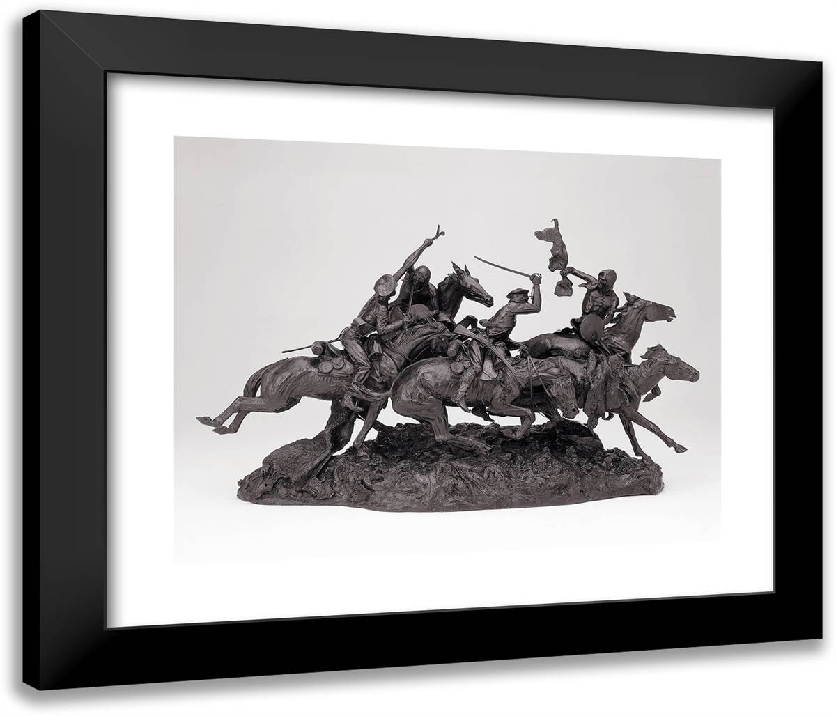 The Old Dragoons of 1850 24x20 Black Modern Wood Framed Art Print Poster by Remington, Frederic