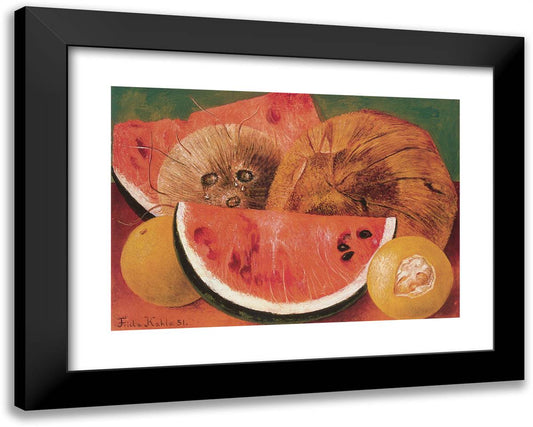 Coconuts (Glances) 24x19 Black Modern Wood Framed Art Print Poster by Kahlo, Frida