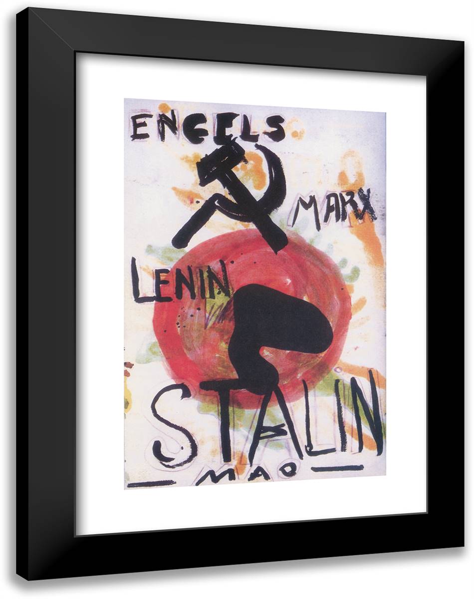 Communism 18x24 Black Modern Wood Framed Art Print Poster by Kahlo, Frida