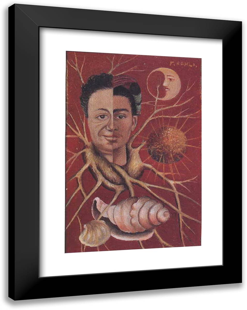 Diego and Frida 18x24 Black Modern Wood Framed Art Print Poster by Kahlo, Frida