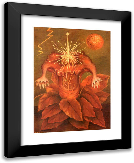 Flower of Life (Flame Flower) 19x24 Black Modern Wood Framed Art Print Poster by Kahlo, Frida