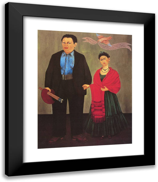 Frida and Diego Rivera 20x23 Black Modern Wood Framed Art Print Poster by Kahlo, Frida