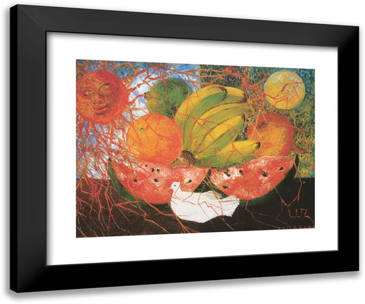 Fruits of Life 24x20 Black Modern Wood Framed Art Print Poster by Kahlo, Frida