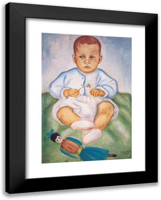 Girl in Diaper 19x24 Black Modern Wood Framed Art Print Poster by Kahlo, Frida