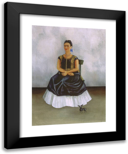 Itzcuintli Dog with Me 19x24 Black Modern Wood Framed Art Print Poster by Kahlo, Frida