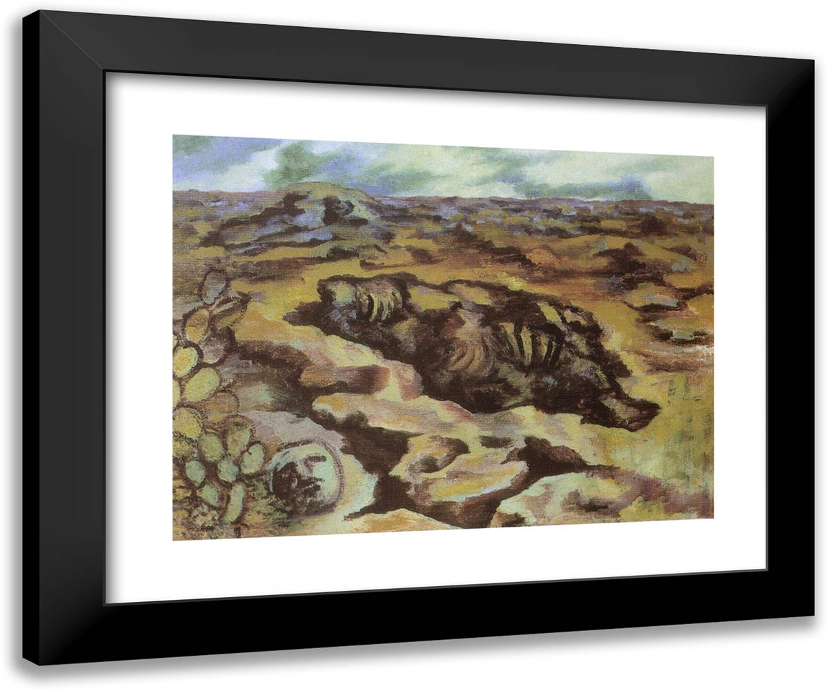 Landscape 24x20 Black Modern Wood Framed Art Print Poster by Kahlo, Frida