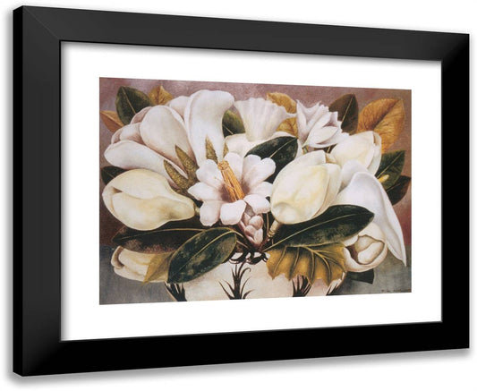 Magnolias 24x20 Black Modern Wood Framed Art Print Poster by Kahlo, Frida