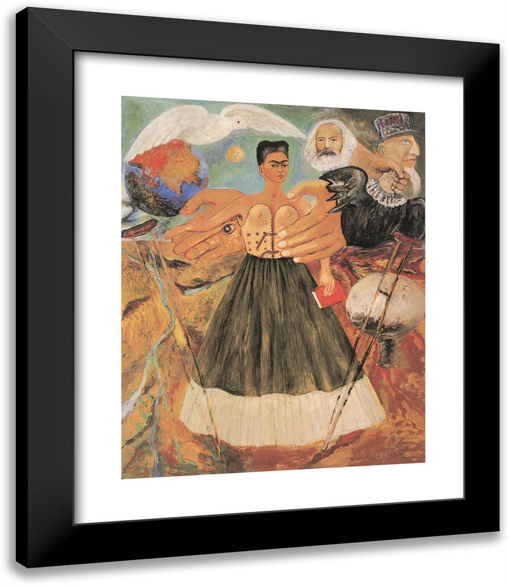 Marxism Will Give Health to the Sick 20x23 Black Modern Wood Framed Art Print Poster by Kahlo, Frida