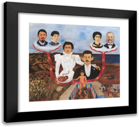 My Grandparents, My Parents, and I 22x20 Black Modern Wood Framed Art Print Poster by Kahlo, Frida