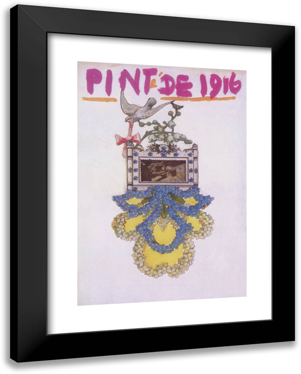 Pinte De 1916 19x24 Black Modern Wood Framed Art Print Poster by Kahlo, Frida