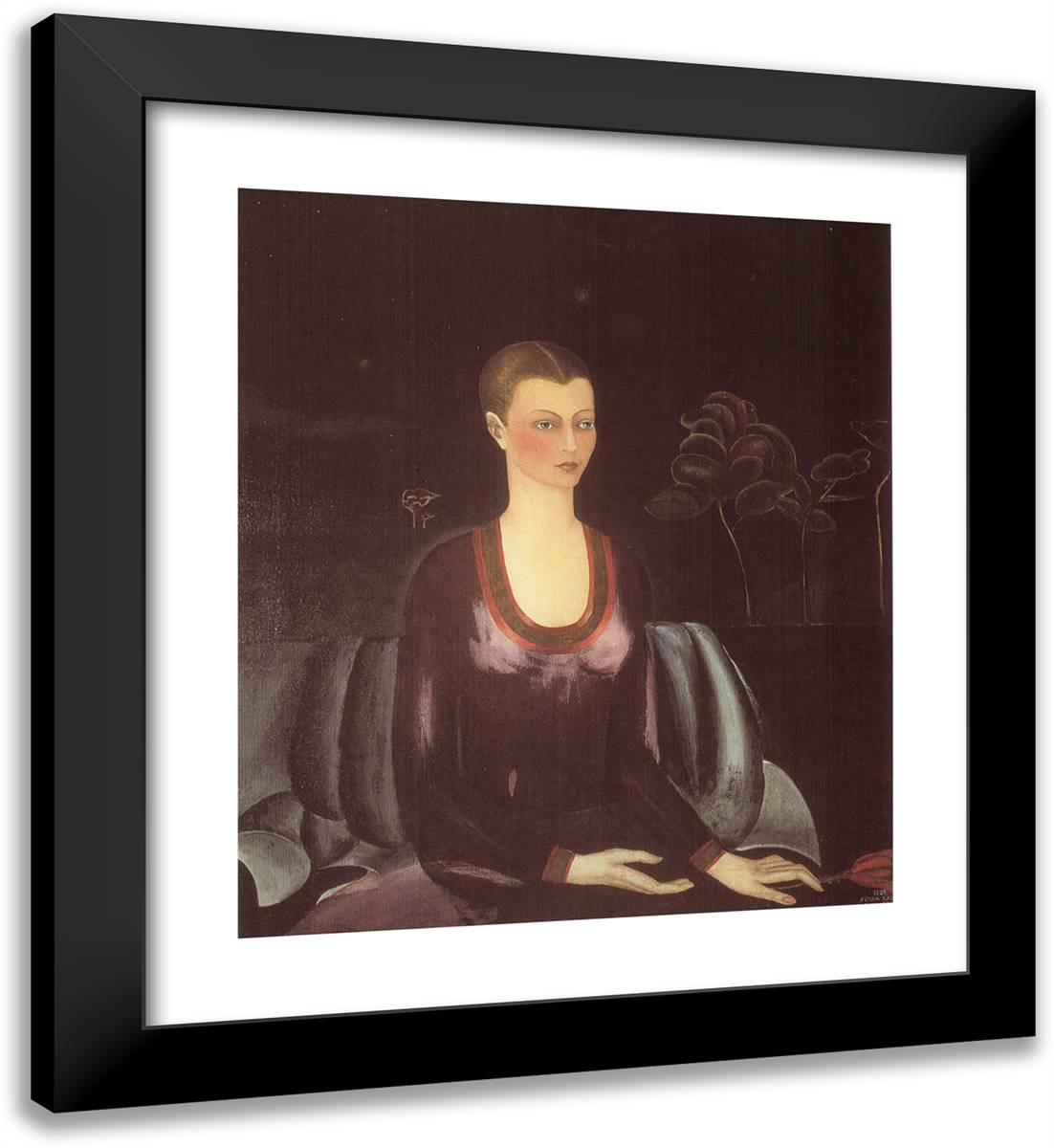 Portrait of Alicia Galant 20x22 Black Modern Wood Framed Art Print Poster by Kahlo, Frida