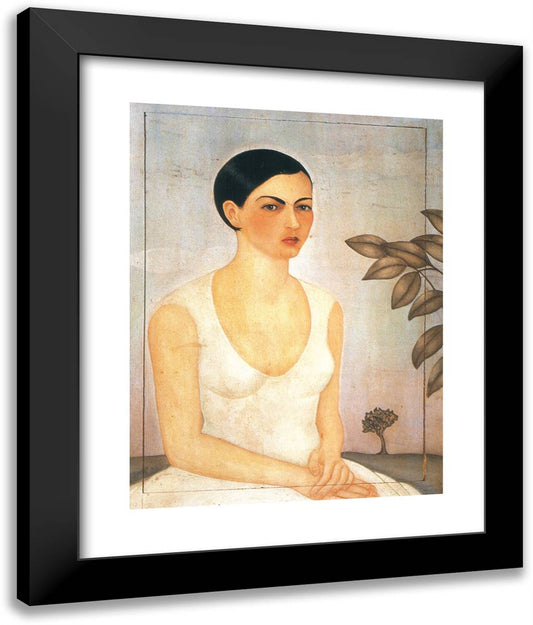 Portrait of Cristina My Sister 20x24 Black Modern Wood Framed Art Print Poster by Kahlo, Frida