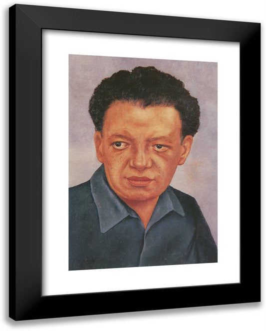 Portrait of Diego Rivera 19x24 Black Modern Wood Framed Art Print Poster by Kahlo, Frida