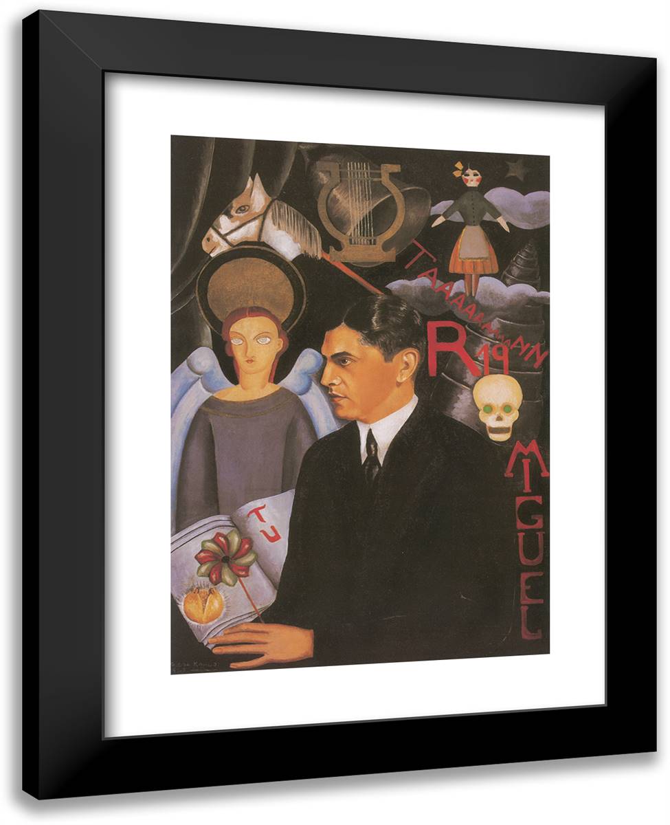 Portrait of Miguel N Lira 19x24 Black Modern Wood Framed Art Print Poster by Kahlo, Frida