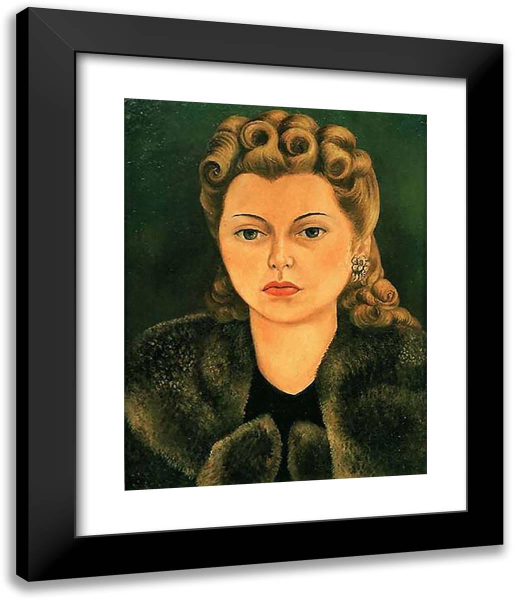 Portrait of Natasha Gelman 20x24 Black Modern Wood Framed Art Print Poster by Kahlo, Frida