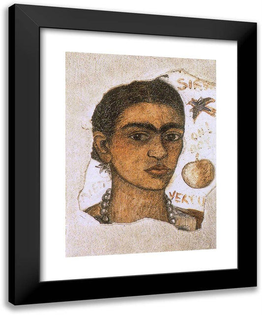 Self- Portrait Very Ugly 19x24 Black Modern Wood Framed Art Print Poster by Kahlo, Frida