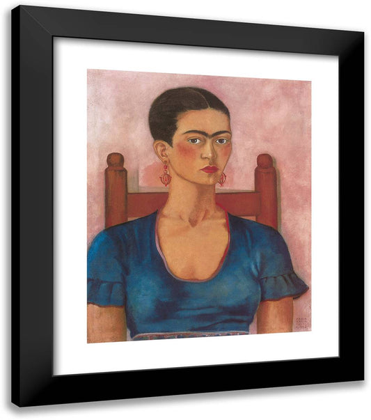 Self Portrait, 1930 20x23 Black Modern Wood Framed Art Print Poster by Kahlo, Frida