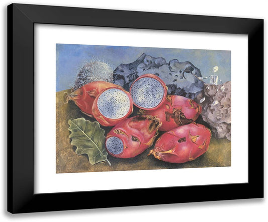 Still Life with Pitahayas 24x20 Black Modern Wood Framed Art Print Poster by Kahlo, Frida