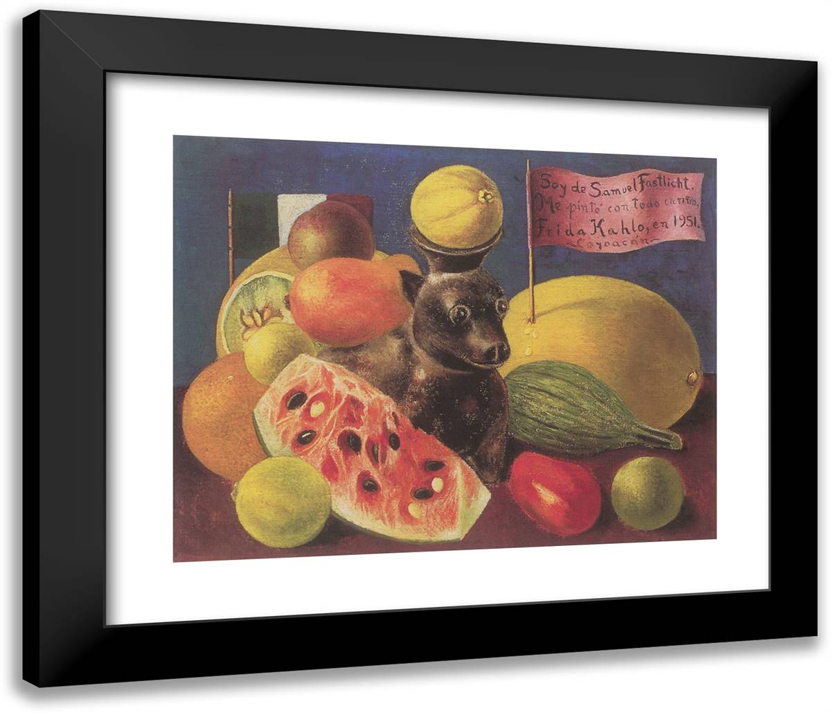 Still Life, 1951 23x20 Black Modern Wood Framed Art Print Poster by Kahlo, Frida