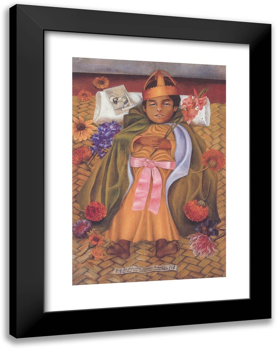 The Deceased Dimas Rosas at the Age of Three 18x24 Black Modern Wood Framed Art Print Poster by Kahlo, Frida